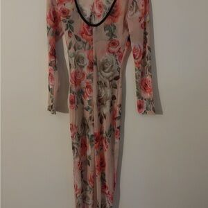 Elegant Floral Long Sleeve Dress